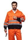 Πορτοκαλιά/κίτρινα υψηλά σακάκια διαφάνειας, αντανακλαστικό σακάκι ο EN ISO 20471 ασφάλειας