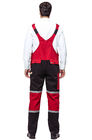Twill Fabric Contrast Color Waterproof Bib And Brace Workwear With Reflective Tape
