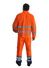 Πορτοκαλιές υψηλές στολές εργασίας διαφάνειας με το βαρέων καθηκόντων διπλής κατεύθυνσης φερμουάρ και τις με καουτσούκ μανσέτες 