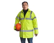 PU έντυσε τα βιομηχανικά σακάκια εργασίας, αντανακλαστικό κίτρινο χειμερινό σακάκι ασφάλειας 