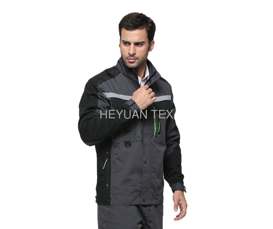 Practical Work Safety Jackets / Waterproof Workwear Jackets With Stand Up Collar
